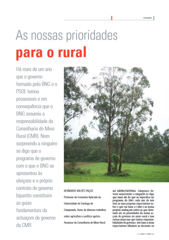 Bernardo Valdès “As nosas prioridades para o rural”