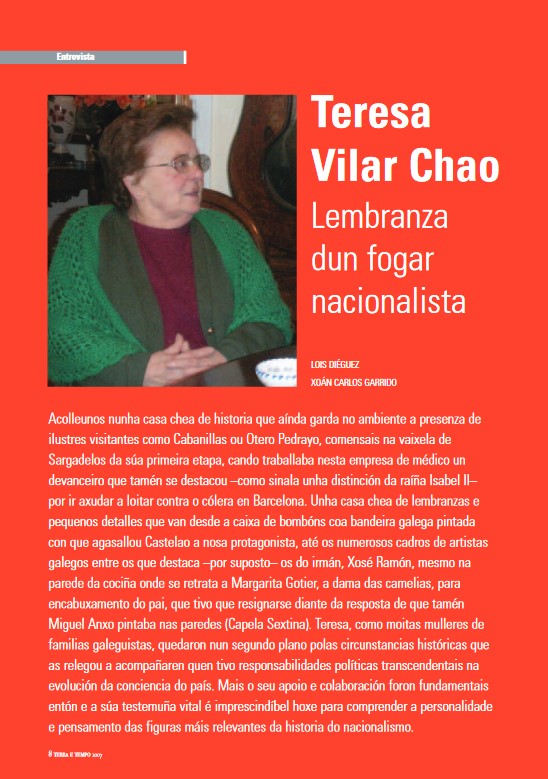 Lois Diéguez e Xoán Carlos Garrido entrevistan a Teresa Vilar Chao