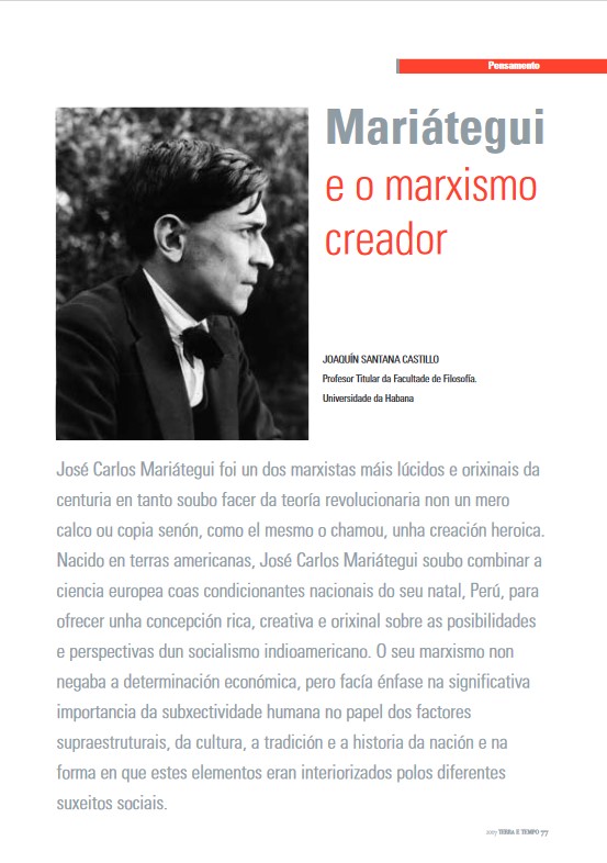 Joaquín Santana “Mariátegui e o marxismo creador