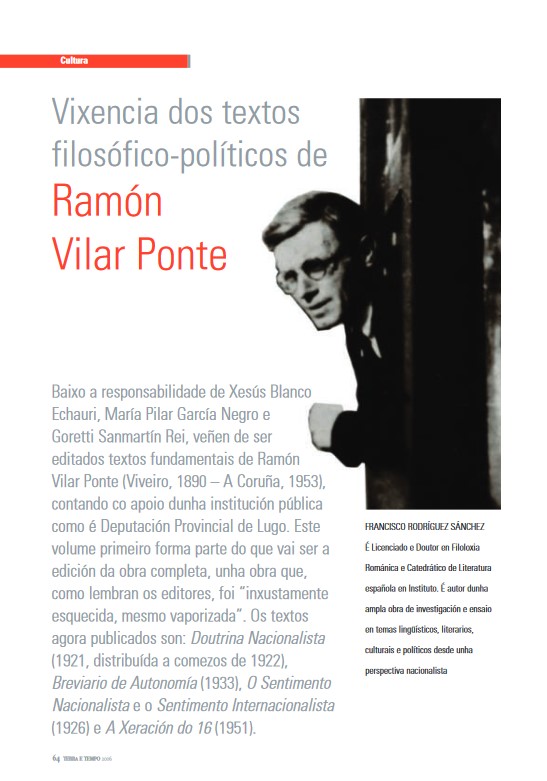 Francisco Rodríguez “Vixencia dos textos filosófico-políticos de Ramón Vilar Ponte” 