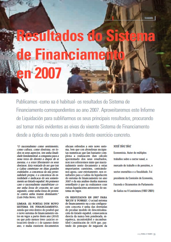 Xosé Díaz Díaz “Resultados do Sistema de Financiamento de 2007”